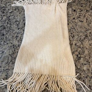 Elegant Cream Knit Tube Scarf